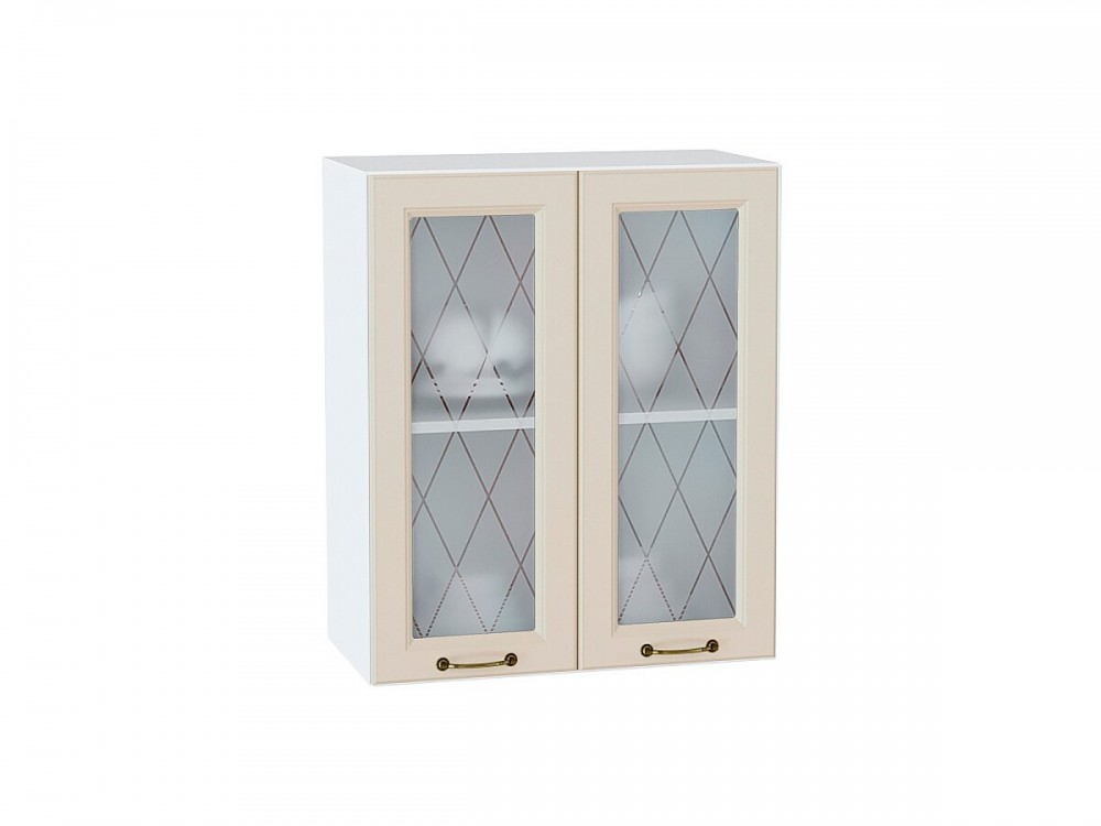 Шкаф верхний с 2-мя остекленными дверцами Ницца Агат