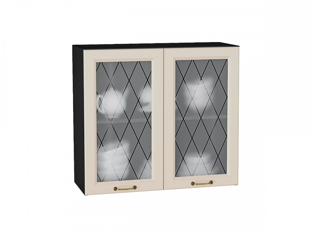  Шкаф верхний с 2-мя остекленными дверцами Ницца Агат