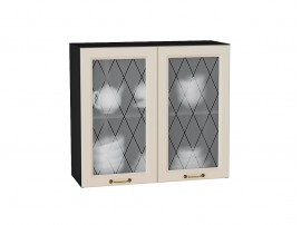 Шкаф верхний с 2-мя остекленными дверцами Ницца