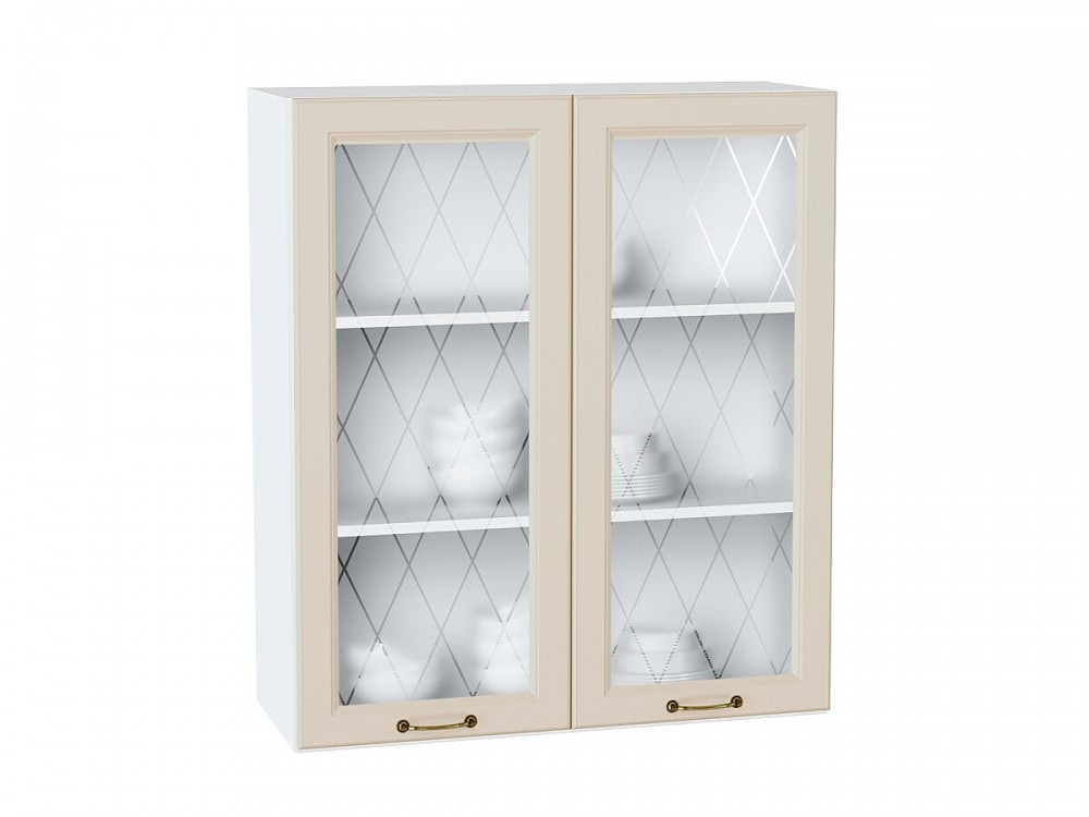  Шкаф верхний с 2-мя остекленными дверцами Ницца Агат