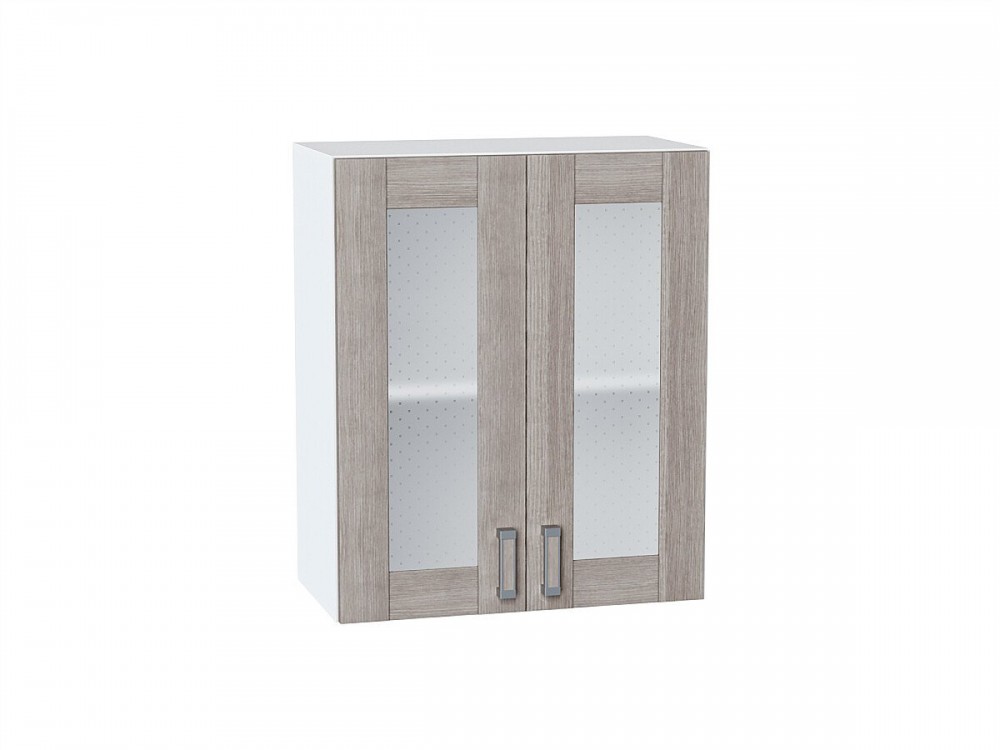  Шкаф верхний с 2-мя остекленными дверцами Лофт Cappuccino Veralinga