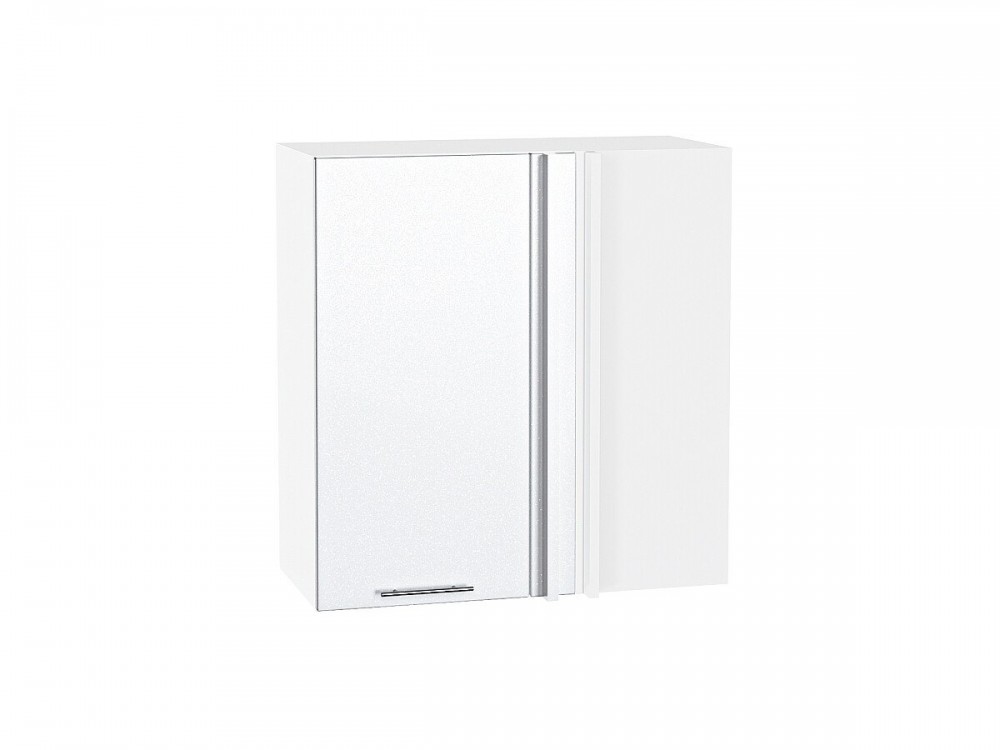  Шкаф верхний прямой угловой Валерия-М Белый металлик