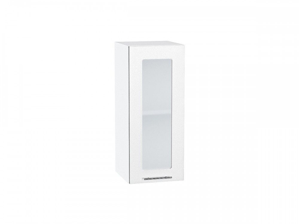  Шкаф верхний с 1-ой остекленной дверцей Валерия-М Белый металлик