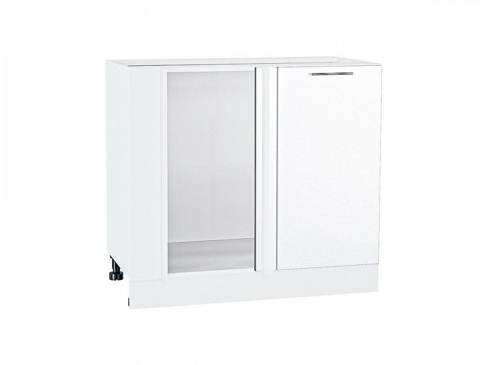  Шкаф нижний угловой Валерия-М Белый металлик