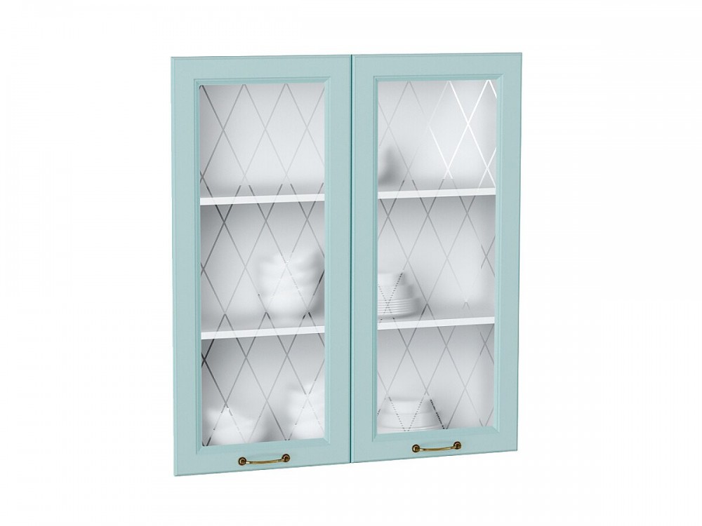  Комплект фасадов Ницца со стеклом для каркаса Ф-55Н В809 Голубой