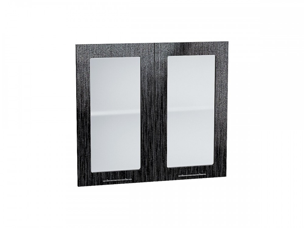  Комплект фасадов Валерия-М со стеклом для каркаса Ф-55 В800 Черный металлик дождь