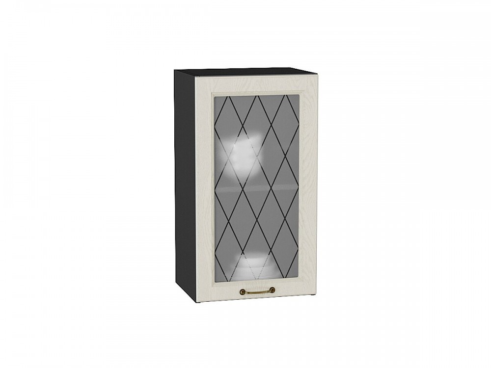 Шкаф верхний с 1-ой остекленной дверцей Ницца Дуб крем  Шкаф верхний с 1-ой остекленной дверцей Ницца Дуб крем