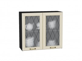 Шкаф верхний с 2-мя остекленными дверцами Ницца