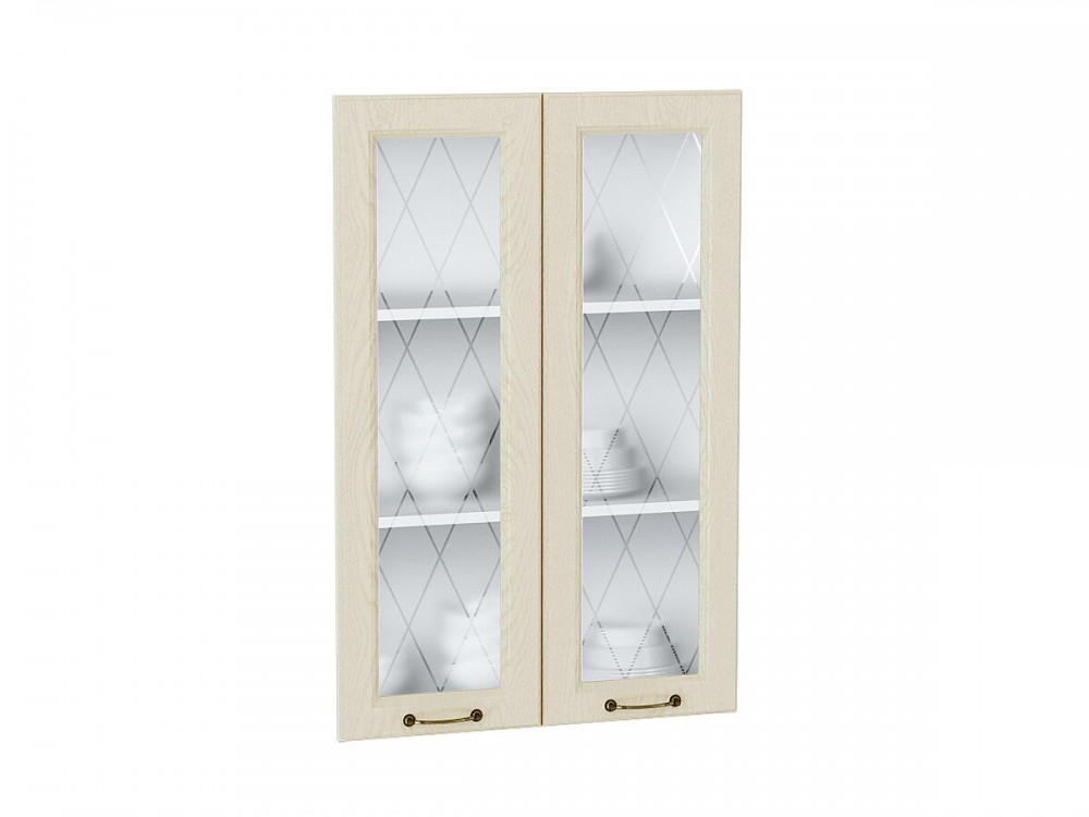 Комплект фасадов Ницца со стеклом для каркаса Ф-45Н В609 Дуб крем  Комплект фасадов Ницца со стеклом для каркаса Ф-45Н В609 Дуб крем