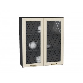 Шкаф верхний с 2-мя остекленными дверцами Ницца