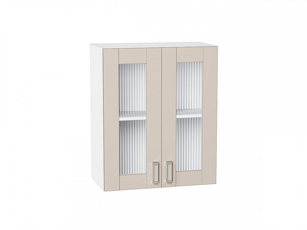  Шкаф верхний с 2-мя остекленными дверцами Лофт Cream Silk