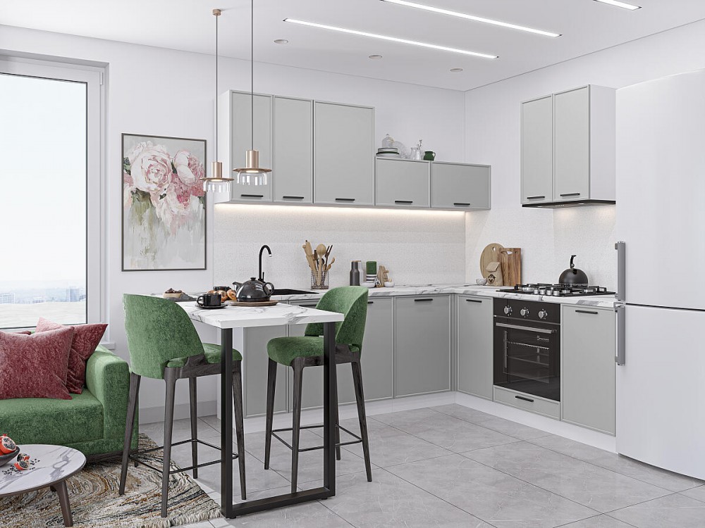 Кухня Фрейм-03 Grey Silk