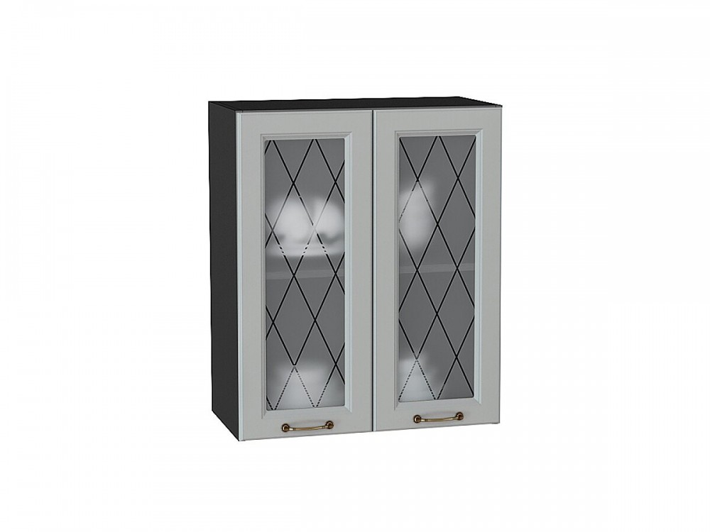  Шкаф верхний с 2-мя остекленными дверцами Ницца Графит
