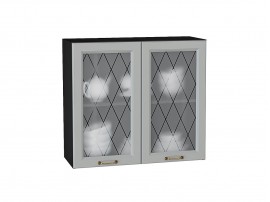 Шкаф верхний с 2-мя остекленными дверцами Ницца