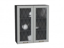 Шкаф верхний с 2-мя остекленными дверцами Ницца