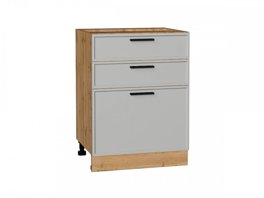  Шкаф нижний с 3-мя ящиками Фрейм Grey Silk