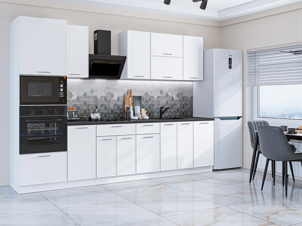 Кухня Квадро-01 Белый