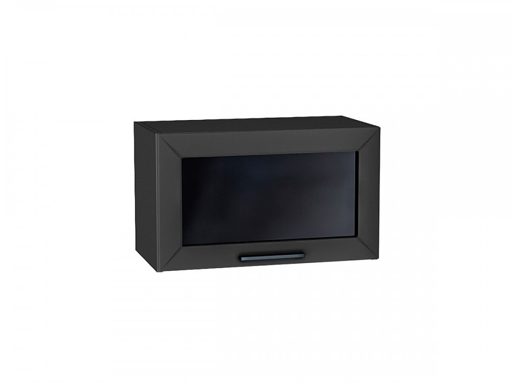  Шкаф верхний горизонтальный остекленный Глетчер Маренго Силк