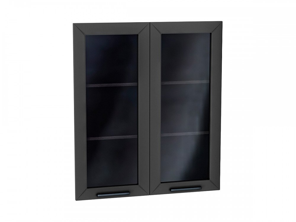  Комплект фасадов Глетчер со стеклом для каркаса Ф-55Н В809 Маренго Силк