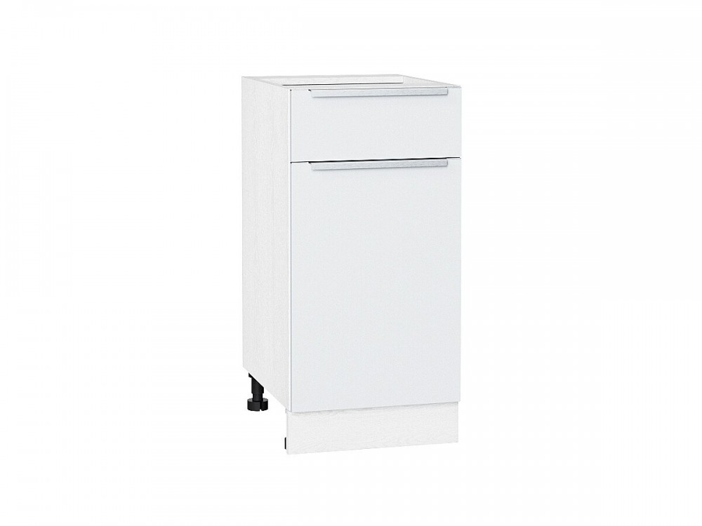  Шкаф нижний с 1-ой дверцей и ящиком Фьюжн Silky White