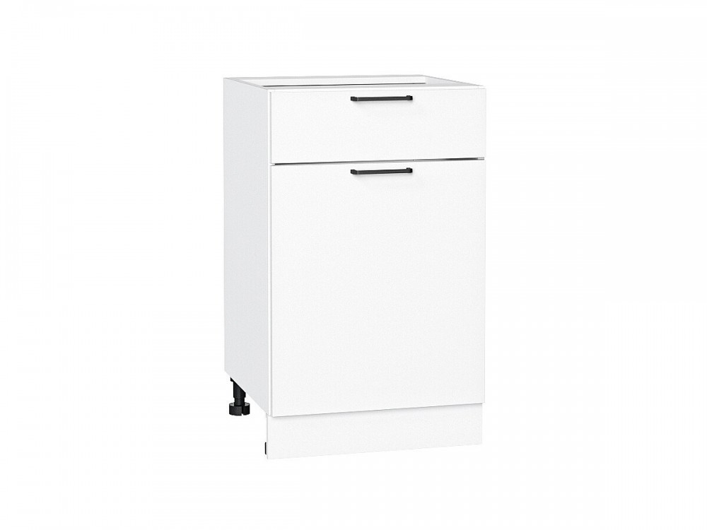  Шкаф нижний с 1-ой дверцей и ящиком Флэт White In 2S