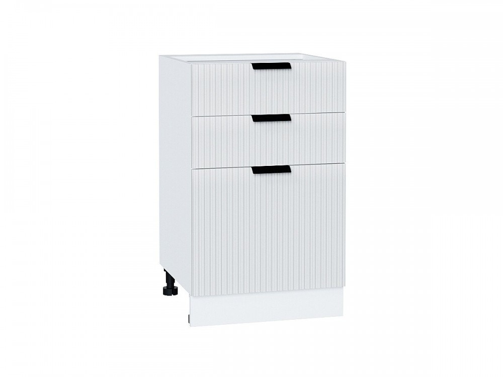  Шкаф нижний с 3-мя ящиками Евро Лайн Белый