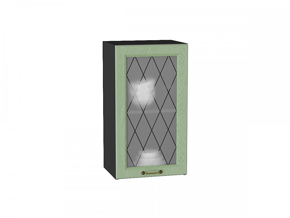 Шкаф верхний с 1-ой остекленной дверцей Ницца Дуб оливковый  Шкаф верхний с 1-ой остекленной дверцей Ницца Дуб оливковый