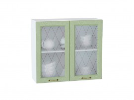 Шкаф верхний с 2-мя остекленными дверцами Ницца