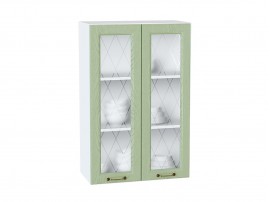 Шкаф верхний с 2-мя остекленными дверцами Ницца