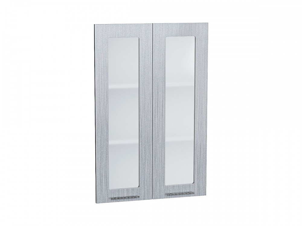  Комплект фасадов Валерия-М со стеклом для каркаса Ф-45Н В609 Серый металлик дождь светлый