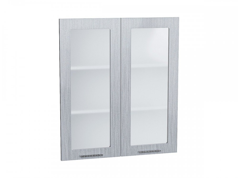  Комплект фасадов Валерия-М со стеклом для каркаса Ф-55Н В809 Серый металлик дождь светлый