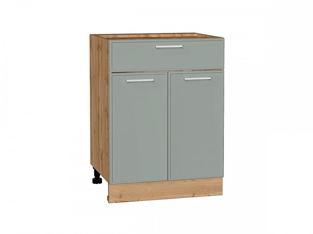  Шкаф нижний с 2-мя дверцами и ящиком Квадро Аквамарин