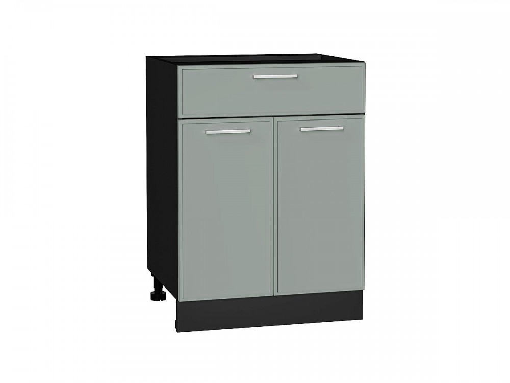  Шкаф нижний с 2-мя дверцами и ящиком Квадро Аквамарин