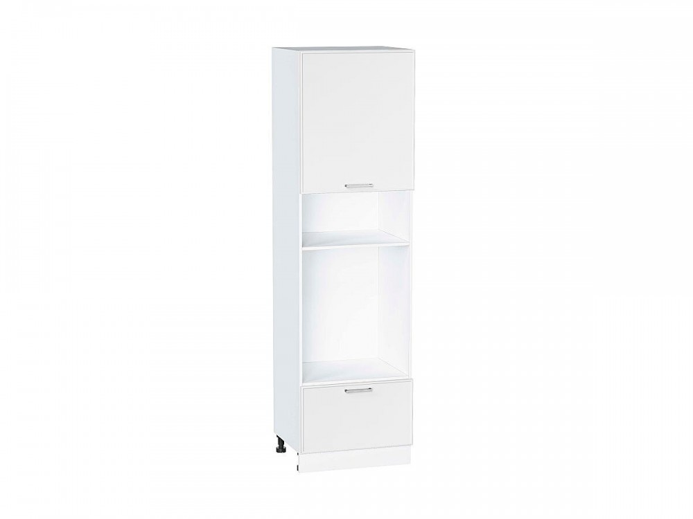  Шкаф пенал с 1-ой дверцей и ящиком под технику Квадро Белый