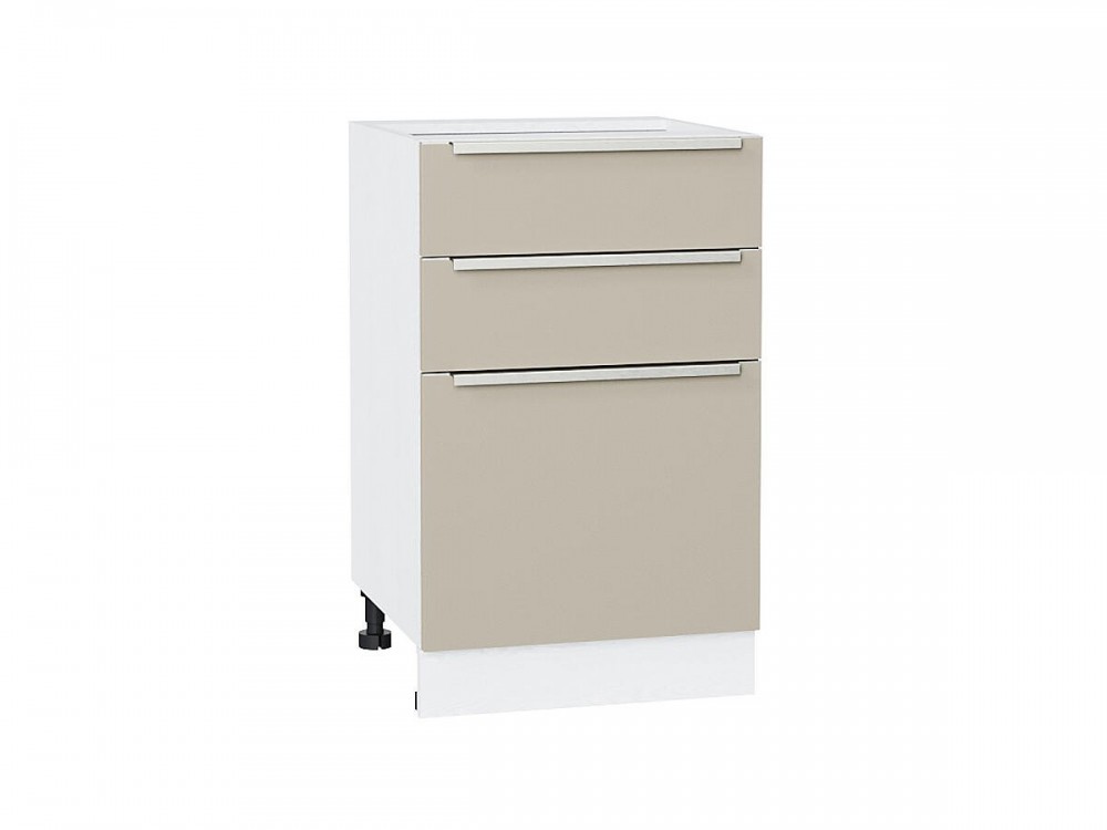  Шкаф нижний с 3-мя ящиками Фьюжн Cream Silk