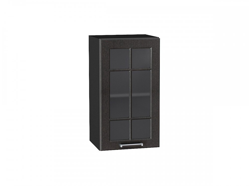  Шкаф верхний с 1-ой остекленной дверцей Прага Венге премиум