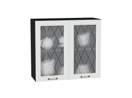 Шкаф верхний с 2-мя остекленными дверцами Ницца