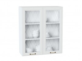 Шкаф верхний с 2-мя остекленными дверцами Ницца