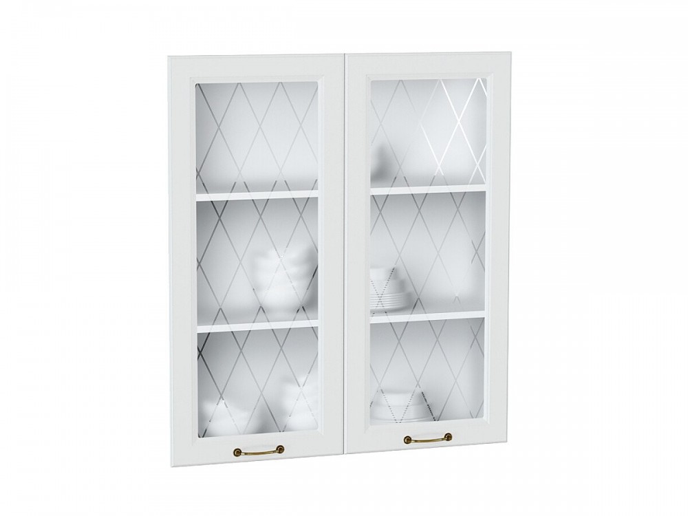 Комплект фасадов Ницца со стеклом для каркаса Ф-55Н В809 Белый  Комплект фасадов Ницца со стеклом для каркаса Ф-55Н В809 Белый