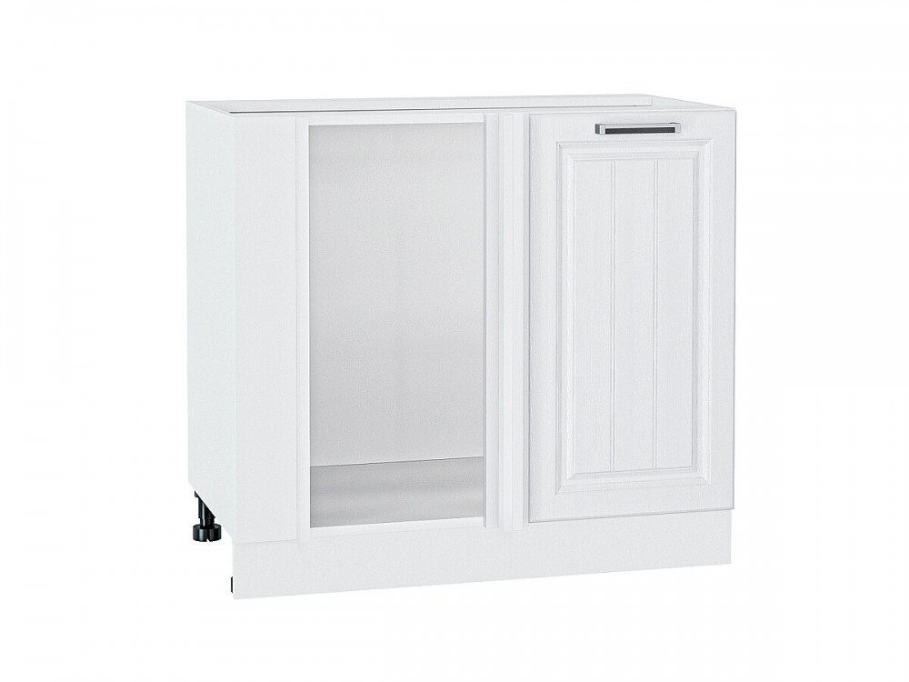  Шкаф нижний угловой Прага Белое дерево