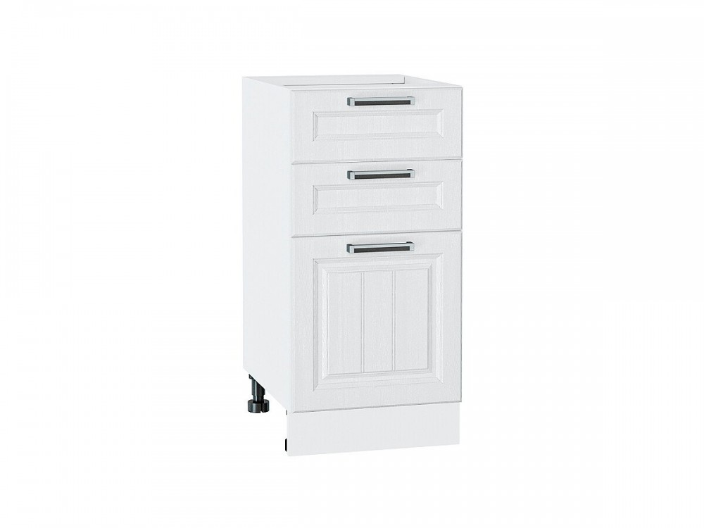  Шкаф нижний с 3-мя ящиками Прага Белое дерево