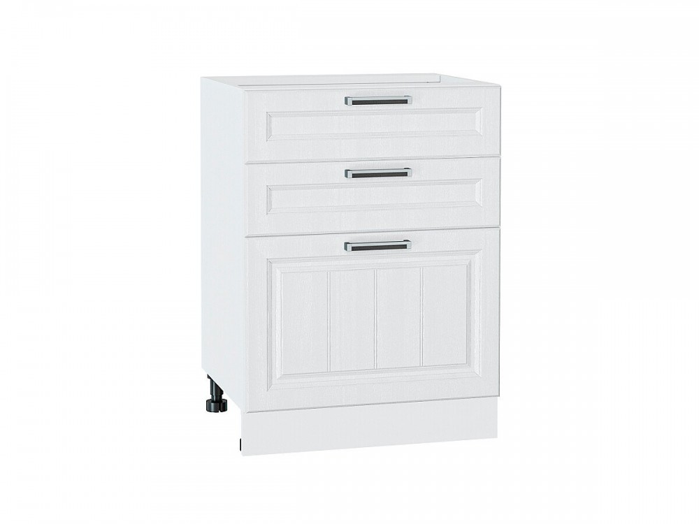  Шкаф нижний с 3-мя ящиками Прага Белое дерево