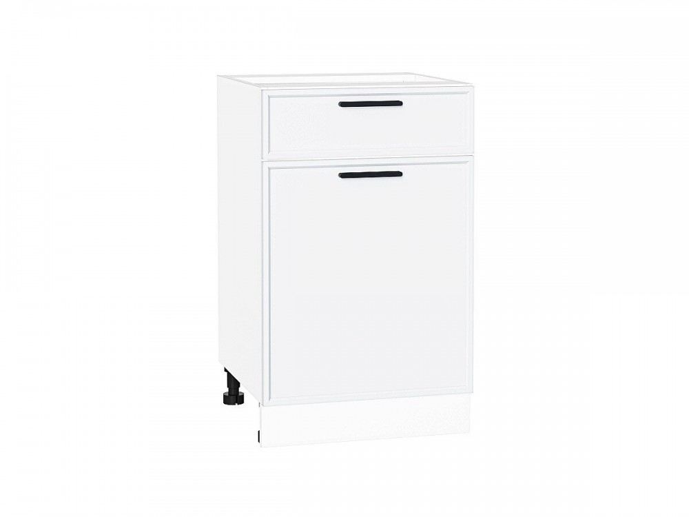  Шкаф нижний с 1-ой дверцей и ящиком Фрейм White Silk