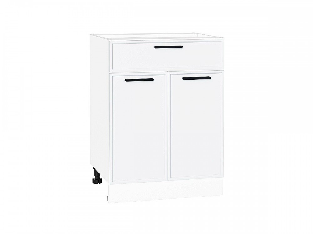  Шкаф нижний с 2-мя дверцами и ящиком Фрейм White Silk
