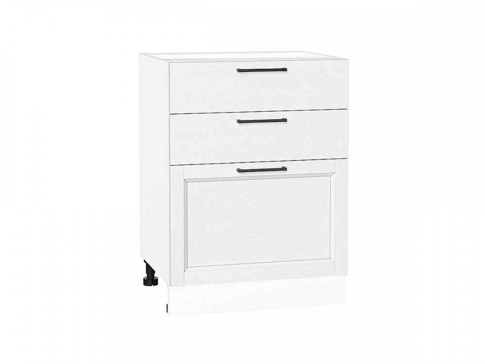  Шкаф нижний с 3-мя ящиками Сканди White Silkwood