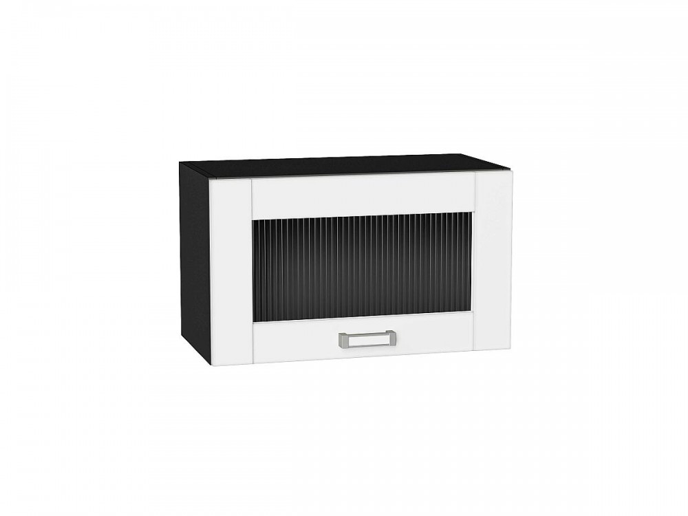  Шкаф верхний горизонтальный остекленный Лофт White Silk