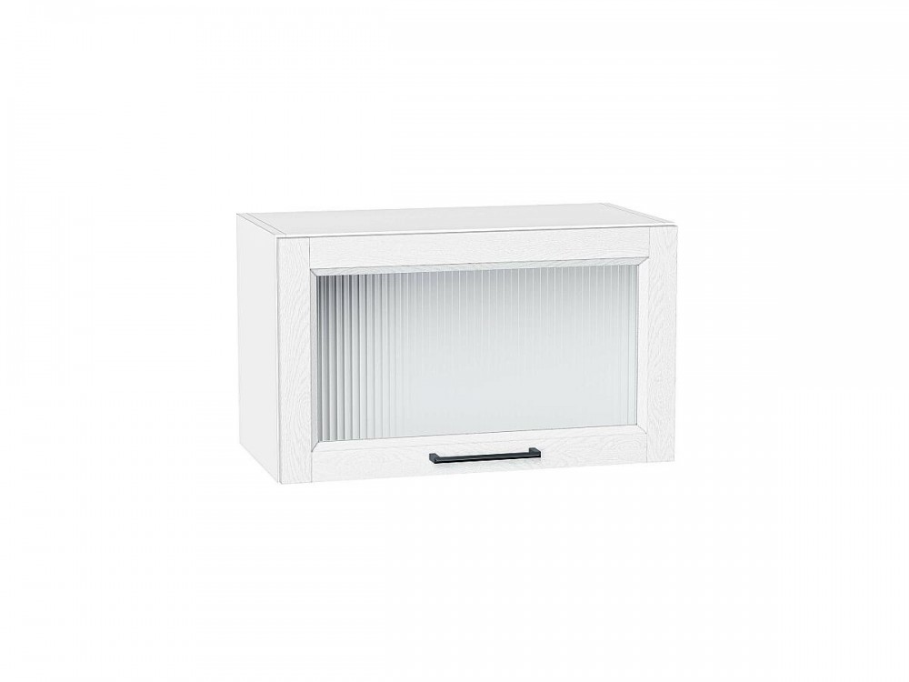  Шкаф верхний горизонтальный остекленный Сканди White Silkwood