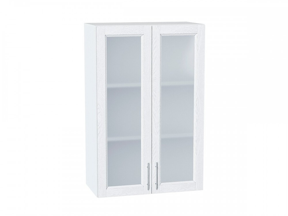  Шкаф верхний с 2-мя остекленными дверцами Сканди White Softwood